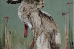 Marie Louise Elshout -Hare 2- 30 x 24 cm Acryl, Tusche und Öl auf Leinwand 2026