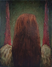 Girl#11, 30×24 cm, pencil, oil and acrylic on canvas, 2025