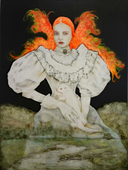 Vanitas  6  Albino Mink 110 × 80 cm Bleistift, Kohle und Öl auf Leinwand, 2025