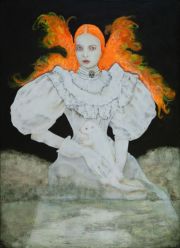 Vanitas 6 Albino Mink 110 × 80 cm Bleistift, Kohle und Öl auf Leinwand, 2025