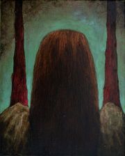 -Girl_No_11- 30 x 24 cm, Bleistift, Kohle und Öl auf Leinwand, 2025