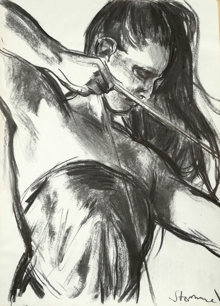 Amazone   60 x 40 cm Kohlezeichnung 2018
