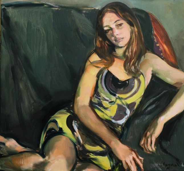 "Portrait of a young woman"   81 x 87 cm Öl auf Leinwand  2016