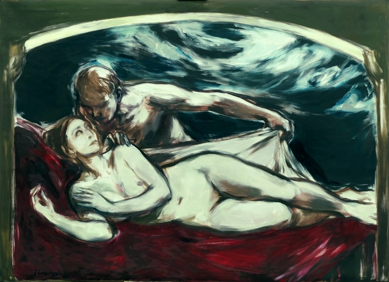 \"Die Mitte der Nacht\" Öl auf  Leinwand 140 x 190 cm  2020