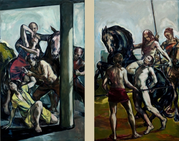 \"Diptychon The Genders\"  je  260 x 155 cm Öl auf Leinwand  2017