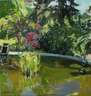 "Fischteich in Annaberg"  80 x 75 cm Öl auf Leinwand  2018