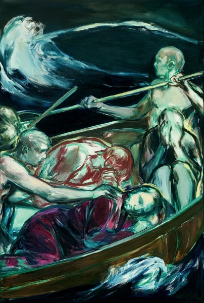\"Jesus im Sturm\" 120 x 90 cm Öl auf Leinwand 2020