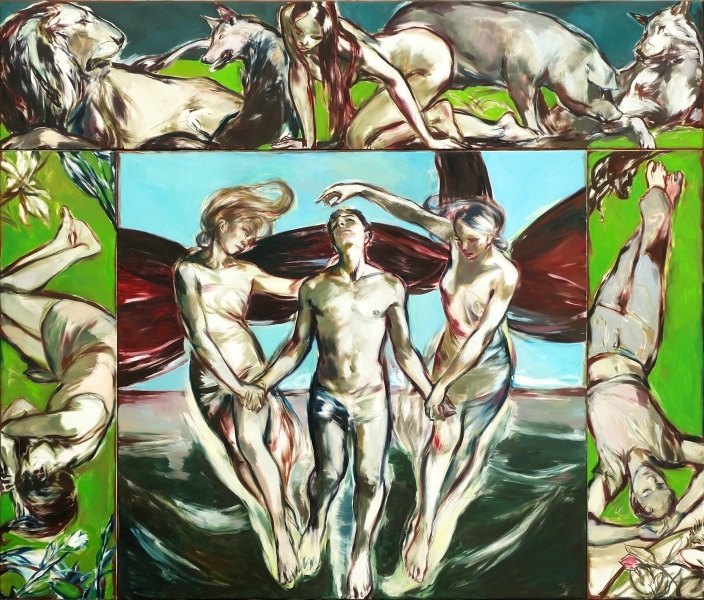 \"Die Eroberung der Zeit\"  Öl auf Leinwand  280 x 330 cm 2019