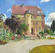 „Schloß Schwertzell“   Öl auf Leinwand   90 x 100 cm 2020