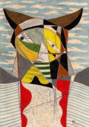 CROISSANT BRUN AU BORD DE LA MER Buntstift auf Papier 30 x 21 cm 2026