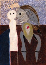 MASCH, Aliens in Love, Buntstift auf Papier, 30 × 21 cm, 2026