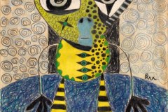 Alien Caught Act Buntstift auf Papier 30 x 21 cm 2026
