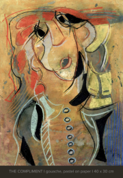 -The Compliment- Gouache, Pastel auf Papier, 40 x 30 cm 
