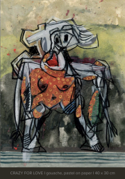 -Crazy  for Love- Gouache, Pastel auf Papier, 40 x 30 cm