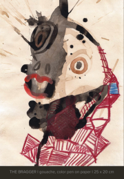 -The Bragger- Gouache, Stift auf Papier, 25 x 20 cm  