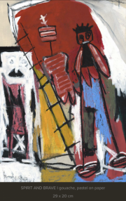-Spirit and Brave- Gouache, Pastel auf Papier, 29 x 20 cm 