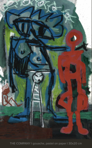 -The Company- Gouache, Pastel auf Papier, 30 x 20 cm