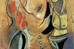 -The Compliment- Gouache, Pastel auf Papier, 40 x 30 cm 