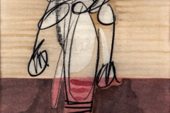 -Caught on a Walk- Gouache, Pastel auf Papier, 22 x 18 cm 