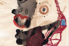 -The Bragger- Gouache, Stift auf Papier, 25 x 20 cm  