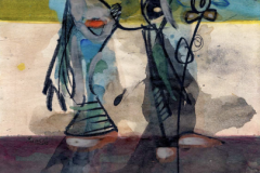 -Carefree Childhood- Gouache, Pastel, Tusche auf Papier, 22 x 18 cm 