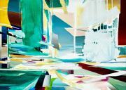 Florian Fausch -ohne Titel 240801-  Acryl, Öl auf Leinwand 100 x 140 cm 2024