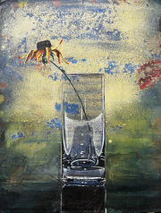 ANDREA DAMP „Wild Muse“ Öl und Acryl auf Leinwand / oil and acrylic on canvas 30 x 24 cm 2023