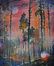 Andrea Damp -Nemophilist- 30 x 24 cm Öl und Acryl aufLeinwand 2023