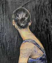 Andrea Damp -Tu m'as tue- 30 x 24 cm Öl und Acryl aufLeinwand 2023