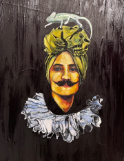 ANDREA DAMP „Stop Thinking“ Öl und Acryl auf Leinwand / oil and acrylic on canvas 50 x 70 cm 2023