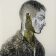 Rogelio Manzo 40 x 40 cm Öl und Mixed Media auf Epoxidharz, gerahmt 2019