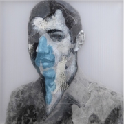 Rogelio Manzo "Javier III" Öl und Mixed Media auf Epoxidharz, gerahmt 2019
