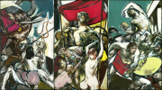 "Dionysos Nikator“ Tryptichon,  Öl auf Leinwand 250 x 450 cm 2021