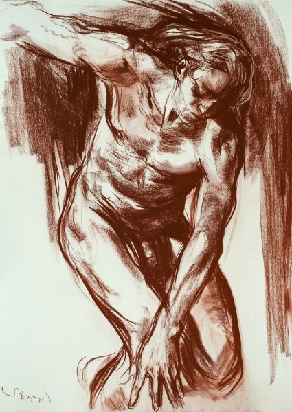 "Hermes"  Rötelzeichnung  80 x 60 cm  2015