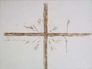PETER DOHERTY     „Union Jack“   Blut auf Leinwand / blood on canvas   76 x 105 cm