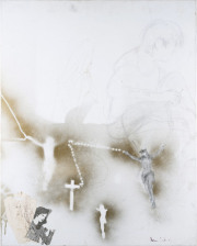 „Prayer“ spray paint, pencil, applications on canvas 76 x 61 cm 2017 / 2018