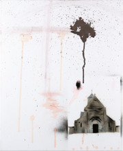 Peter Doherty, Église, Acryl und Tusche auf Leinwand, 61 × 50 cm, 2023/2024.