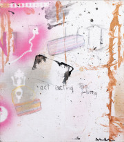 Peter Doherty, Acting Too Wrong, Sprayfarbe, Acryl und Marker auf Leinwand auf Karton, 40 × 35 cm, 2019.