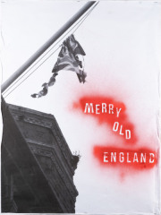 Peter Doherty und Thomas Leprêtre, Merry Old England, Sprayfarbe auf Papier auf Leinwand, 80 × 60 cm, 2023/2024.