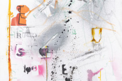 Peter Doherty, Trance, Mischtechnik und Applikationen auf Leinwand, 81 × 60 cm, 2016.