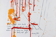 Peter Doherty, At My Age What Should I Write?, Acryl und Marker auf Leinwand, 61 × 50 cm, 2022.