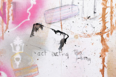Peter Doherty, Acting Too Wrong, Sprayfarbe, Acryl und Marker auf Leinwand auf Karton, 40 × 35 cm, 2019.