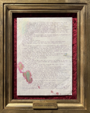 „An extract from Ed Belly“ typewriter on paper, framed 41 x 33 cm 2022
