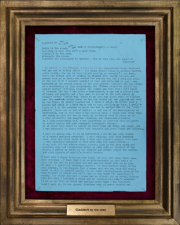 „Gladden’d by the news“ typewriter on paper, framed 41 x 33 cm 2022