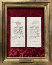 „I became an expert at reading peoples’ thoughts“ typewriter, pen, crayons on paper, framed 41 x 33 cm 2022