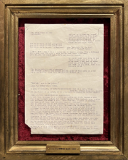 „Idea for TWWIOP music video“ typewriter on paper, framed 41 x 33 cm 2022