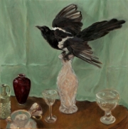 "Die Elster"  Öl auf Leinwand  69 x 68 cm 2017