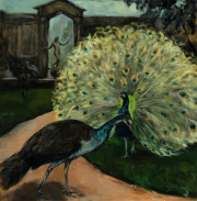 "Die Pfauen"  120 x 120 cm Öl auf Leinwand 2021