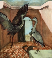 "Das Haus des Ibykus"  Öl auf Leinwand 145 x 130 cm 2015
