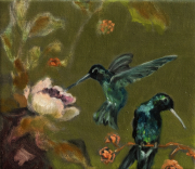 Kleines Kolibri Bild 20 x 30 cm Öl auf Leinwand 2023